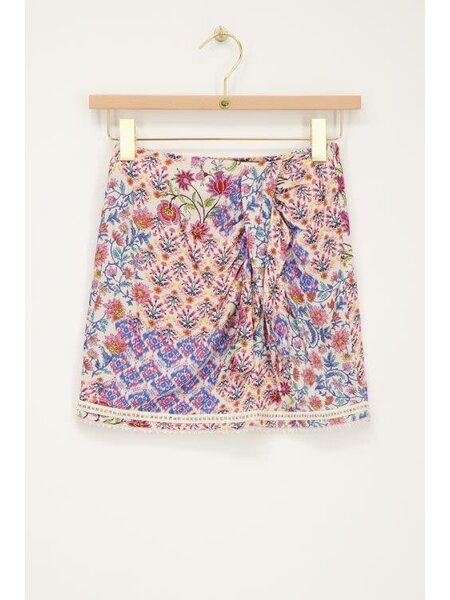 Multicolor skirt with beads MJ12489 Blue