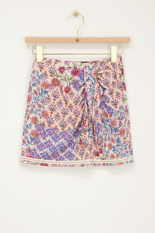 Multicolor skirt with beads MJ12489 Blue