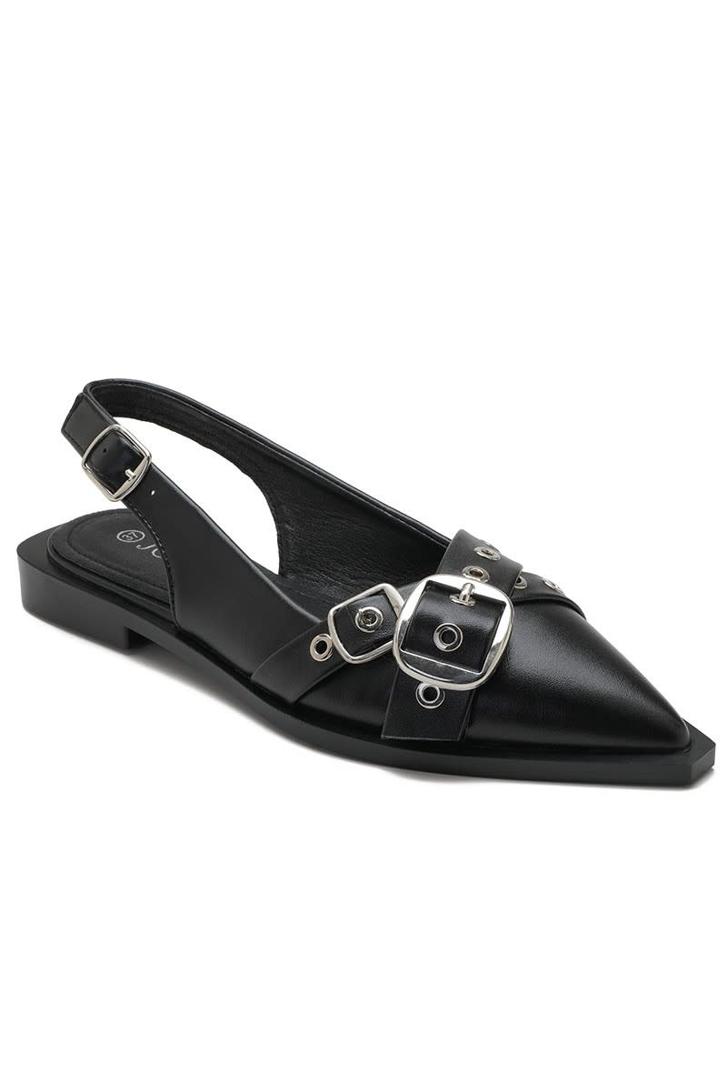 Buckle slingbacks - black