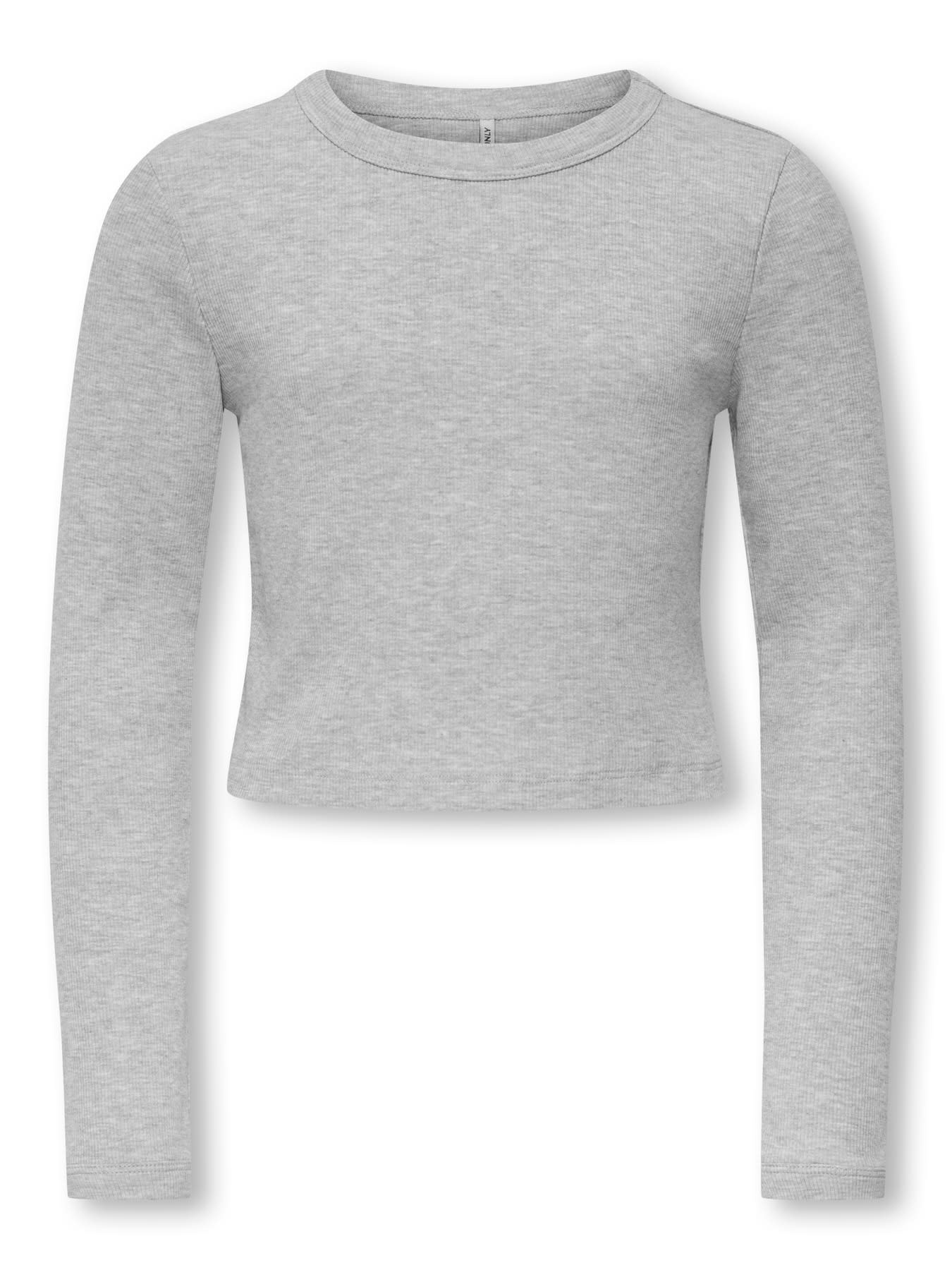 KOGBINA LIFE L/S O-NECK TOP JRS 15356857 Light Grey Melange