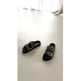 Slippers studs platform - leopard