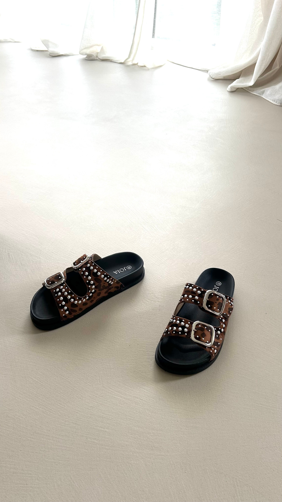 Slippers studs platform - leopard