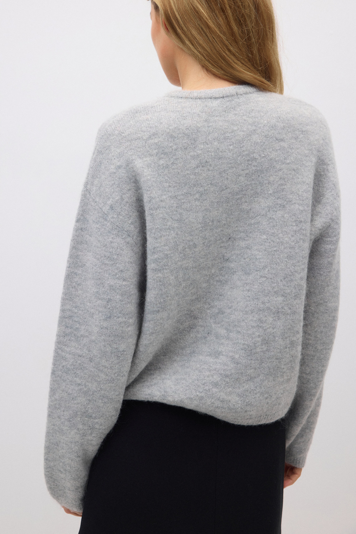 Knitted cardigan 23195 Lt greymelange (8049)