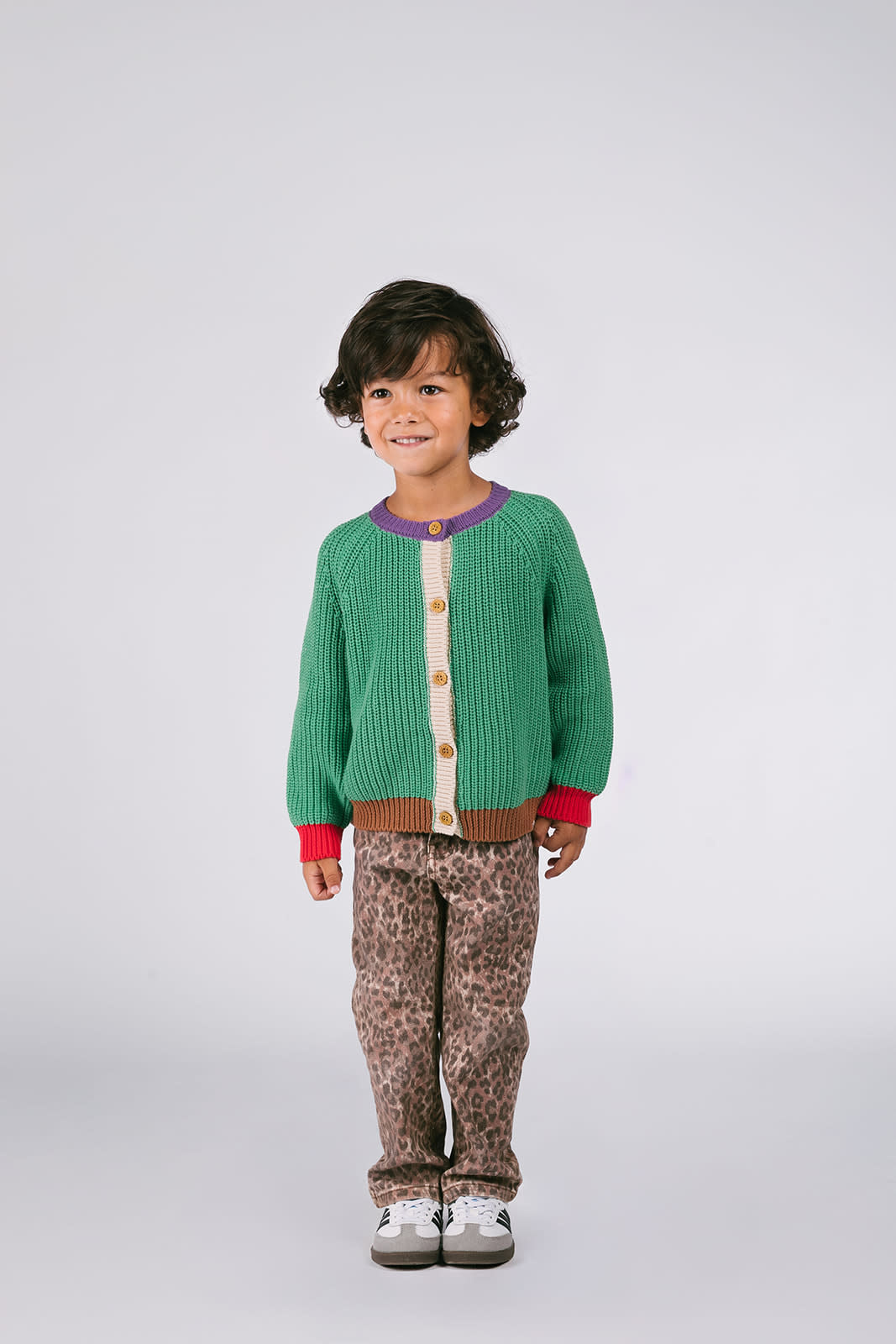 Miles knitted cardigan D507-0324 Medium Green