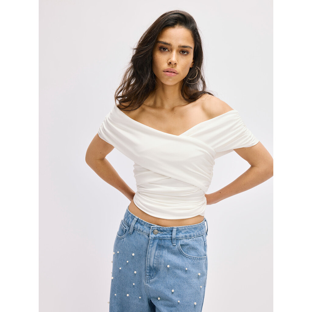 REFINED cross short sleeve top ELMA (R2508809715)