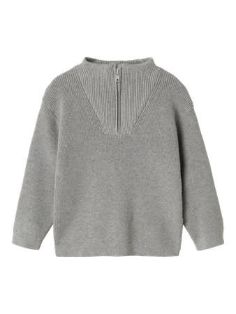 NMMNESOLLE LS KNIT 13247088 Grey Melange