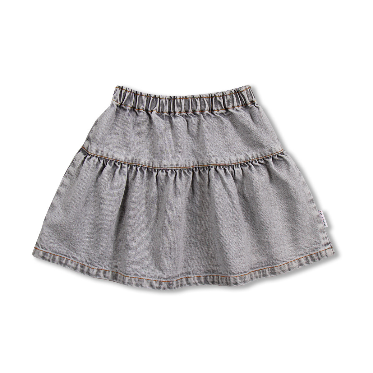 Jeans Ruffle Skirt AW25-510 Washed Light Grey