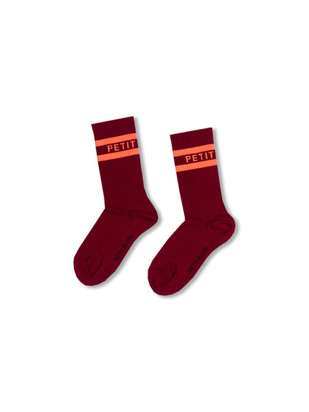 PETIT BLUSH Sport Socks AW25-022 Bordeaux/Orange
