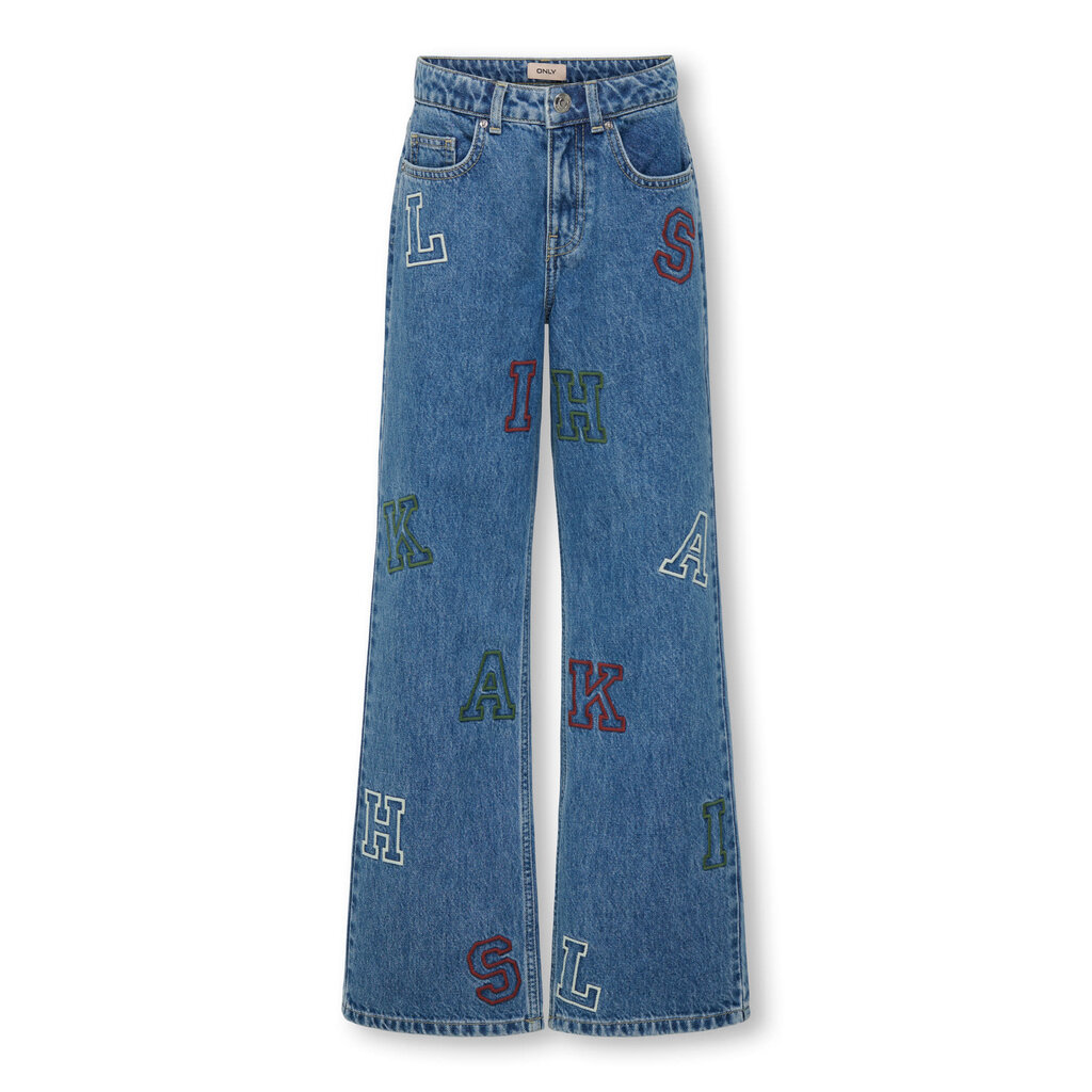 KIDS ONLY KOGJUICY HW WIDE LEG COLLEGE JEANS DNM 15357906 Medium Blue LETTERS