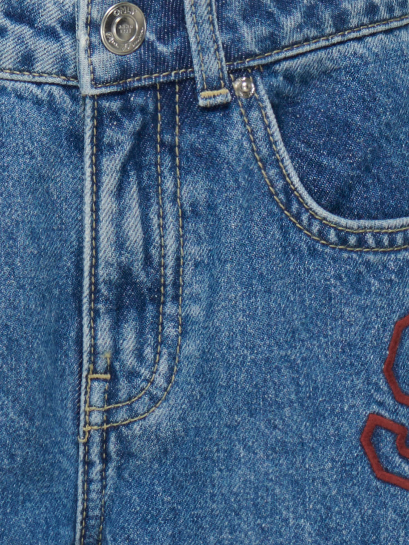 KOGJUICY HW WIDE LEG COLLEGE JEANS DNM 15357906 Medium Blue LETTERS