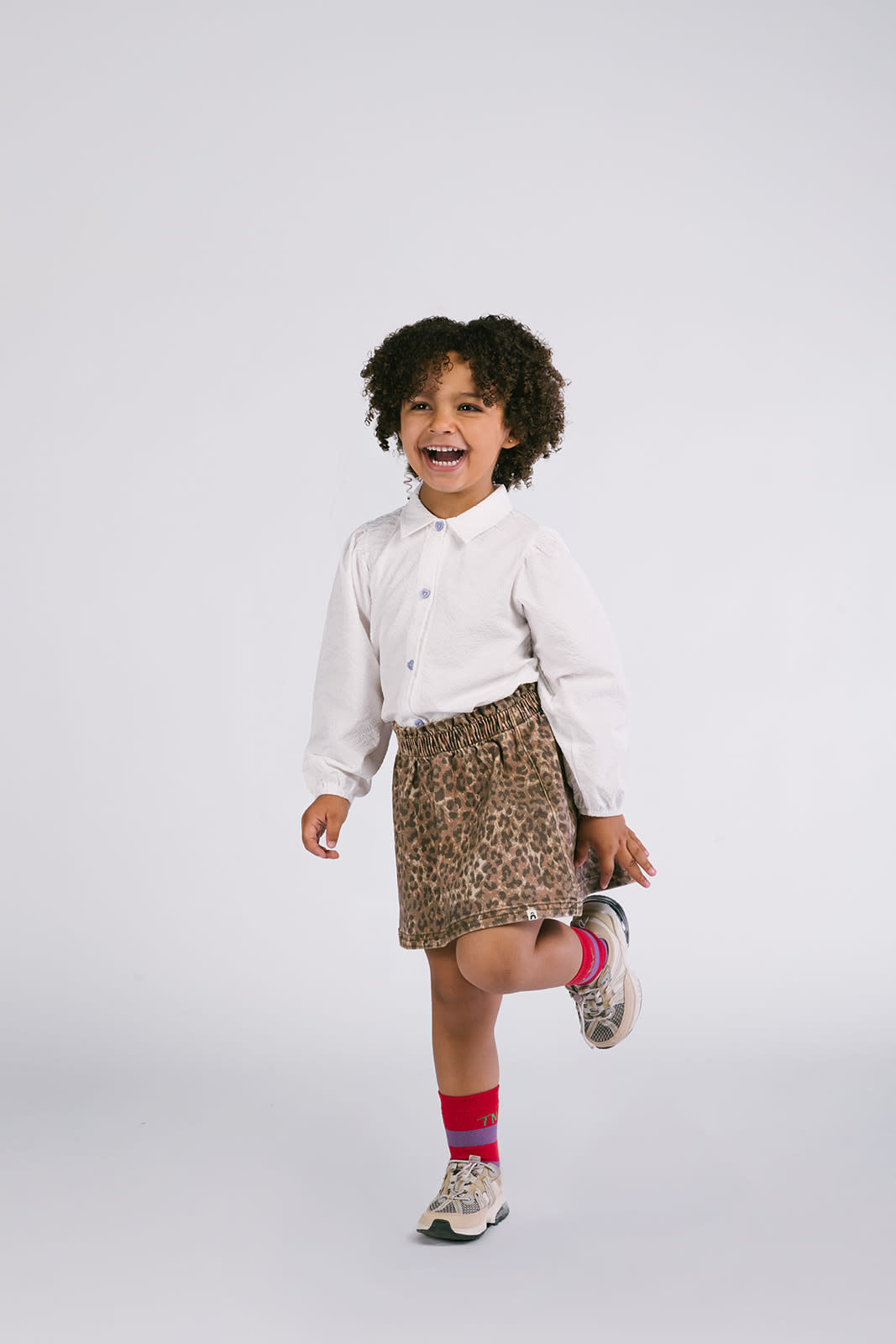 Rosie denim leopard skirt DNOOS-5720-927