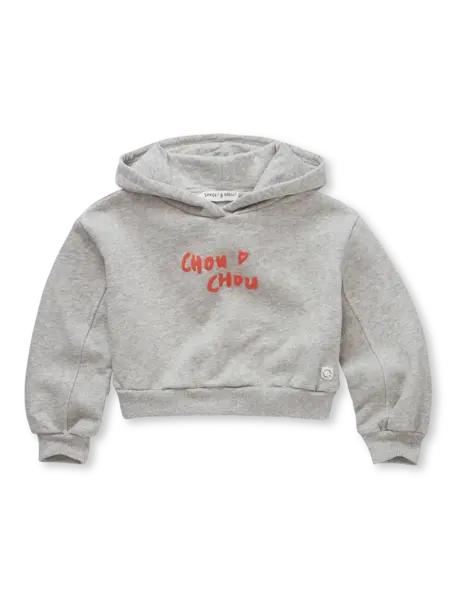 Cropped hooded sweatshirt  W25-1918 Grey melee