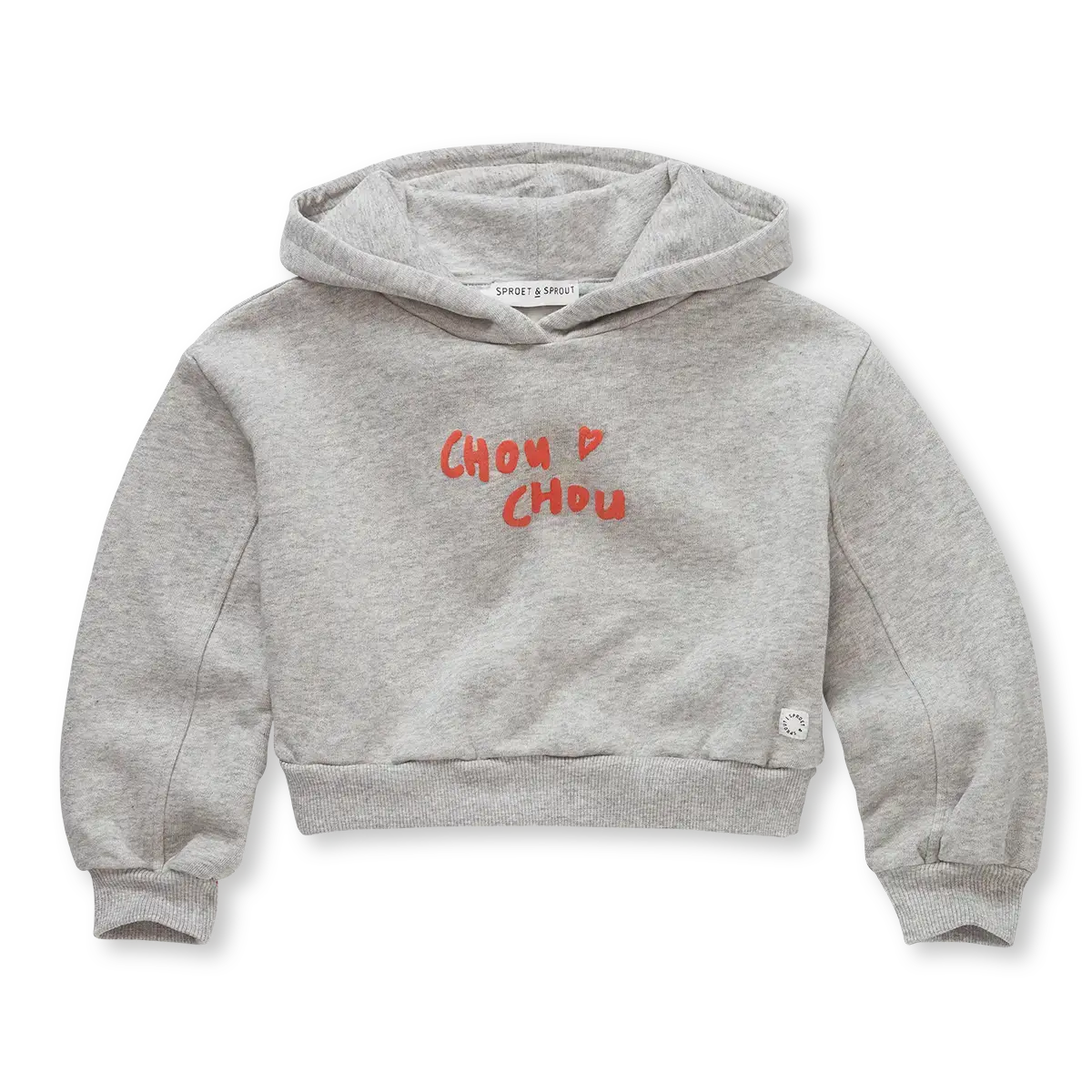 Cropped hooded sweatshirt W25-1918 Grey melee
