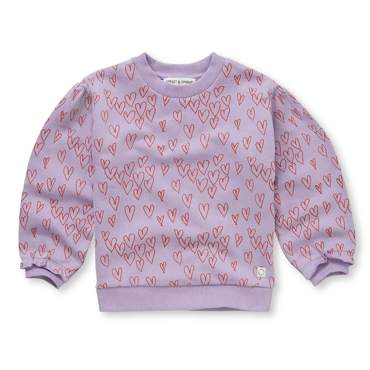 Sweatshirt hearts print W25-1933 Lavender
