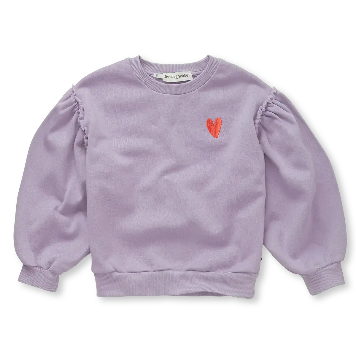 Sweatshirt puff sleeves heart W25-1916 Lavender