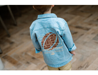 Denim Shirt Backprint 920201 7460 Denim