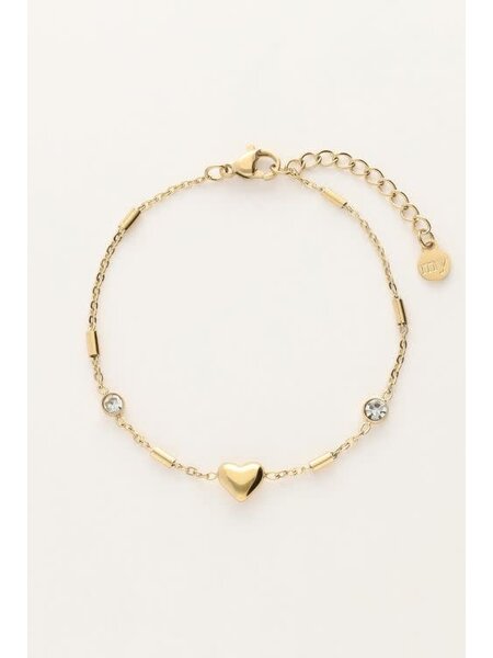 Bracelet heart tubes MJ12066 Gold