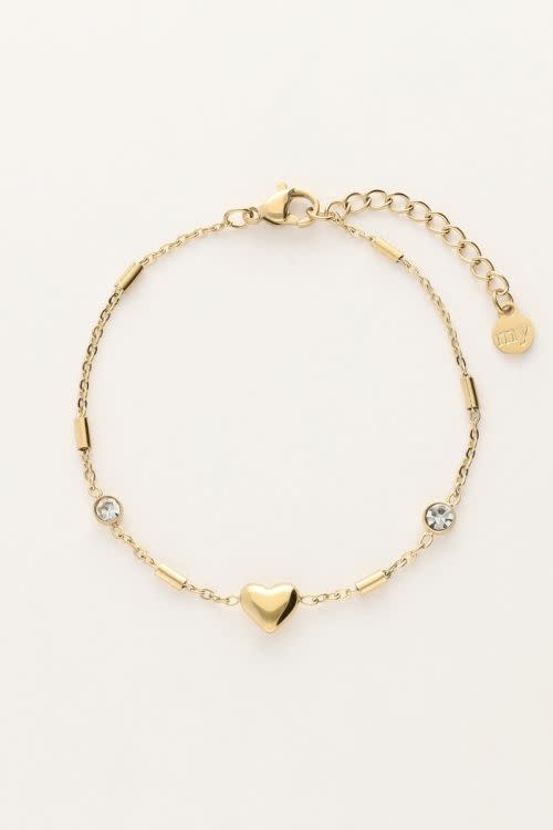 Bracelet heart tubes MJ12066 Gold