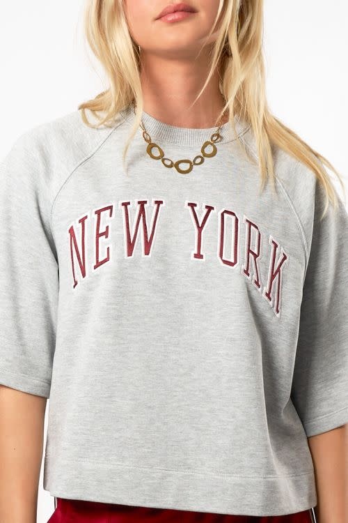 New York short sleeve sweater MJ14333 Grey