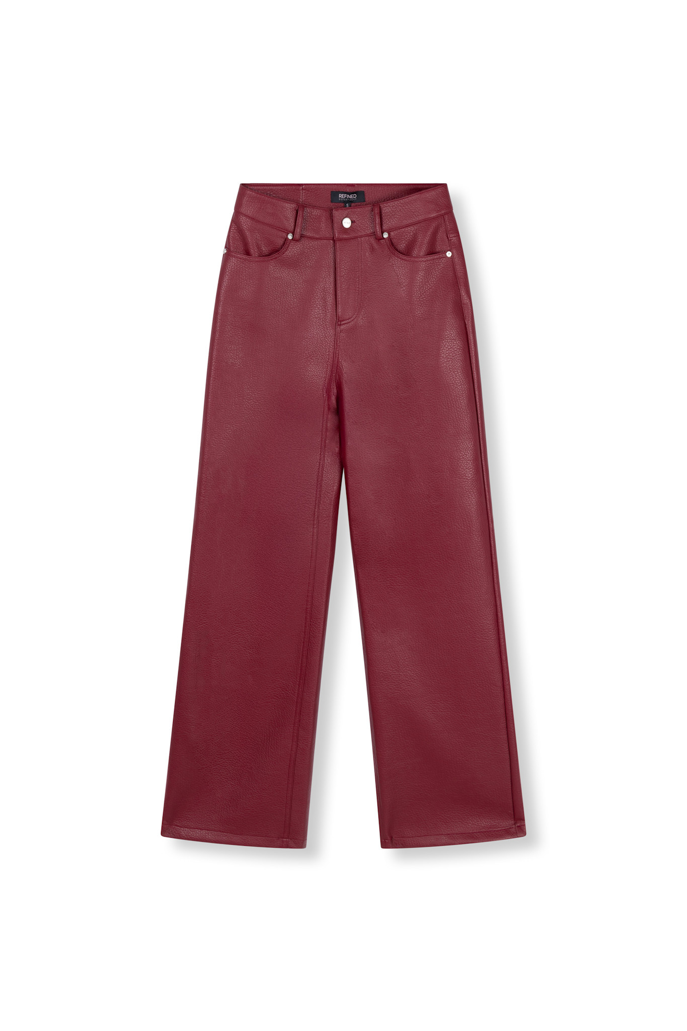 vegan leather wide leg pants ESMEE (R2509180762) bordeaux