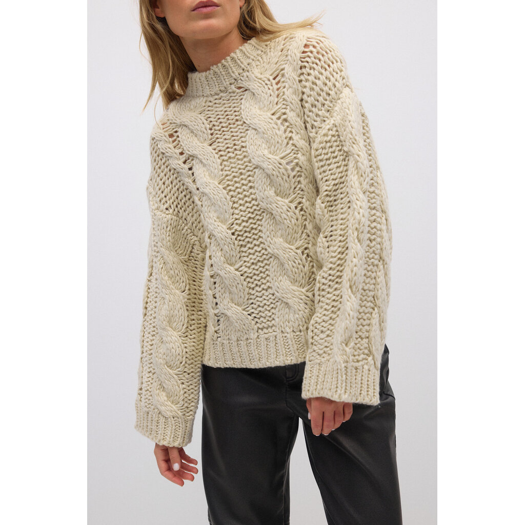 Gina Tricot Knitted cable sweater 25260 Almond milk (7059)