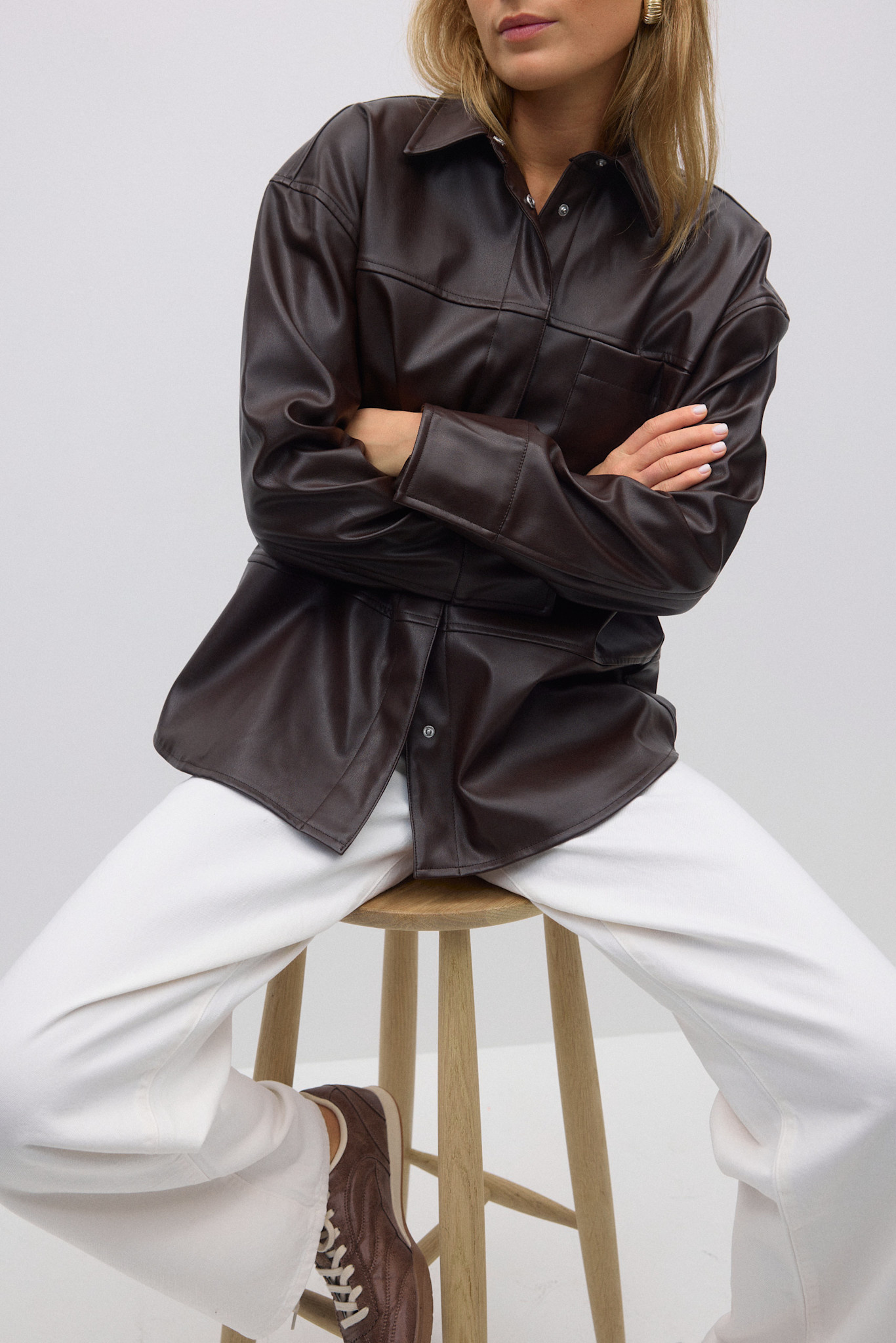 Pu shirt 25769 Brown