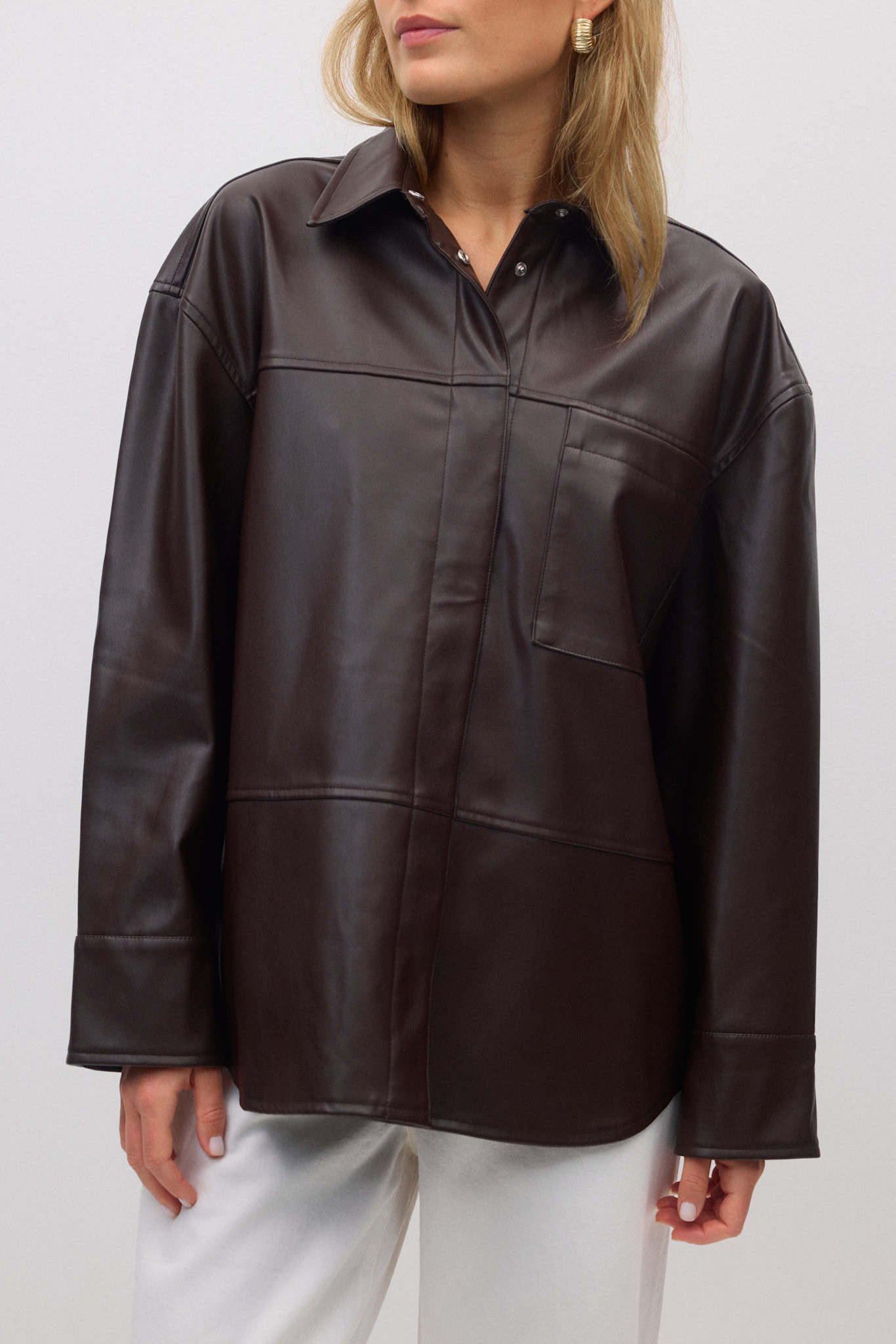 Pu shirt 25769 Brown