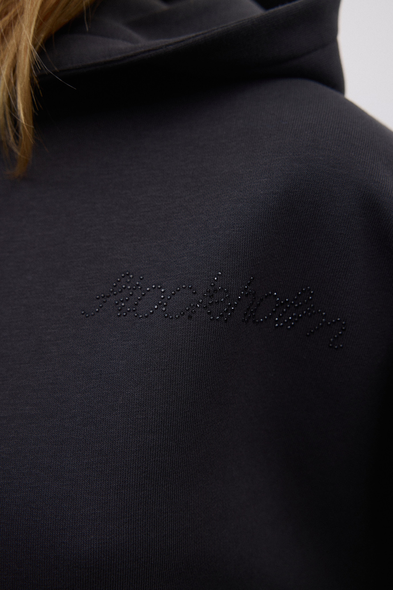 Oversized print hoodie 24946 Offblack