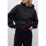 Oversized print hoodie 24946 Offblack