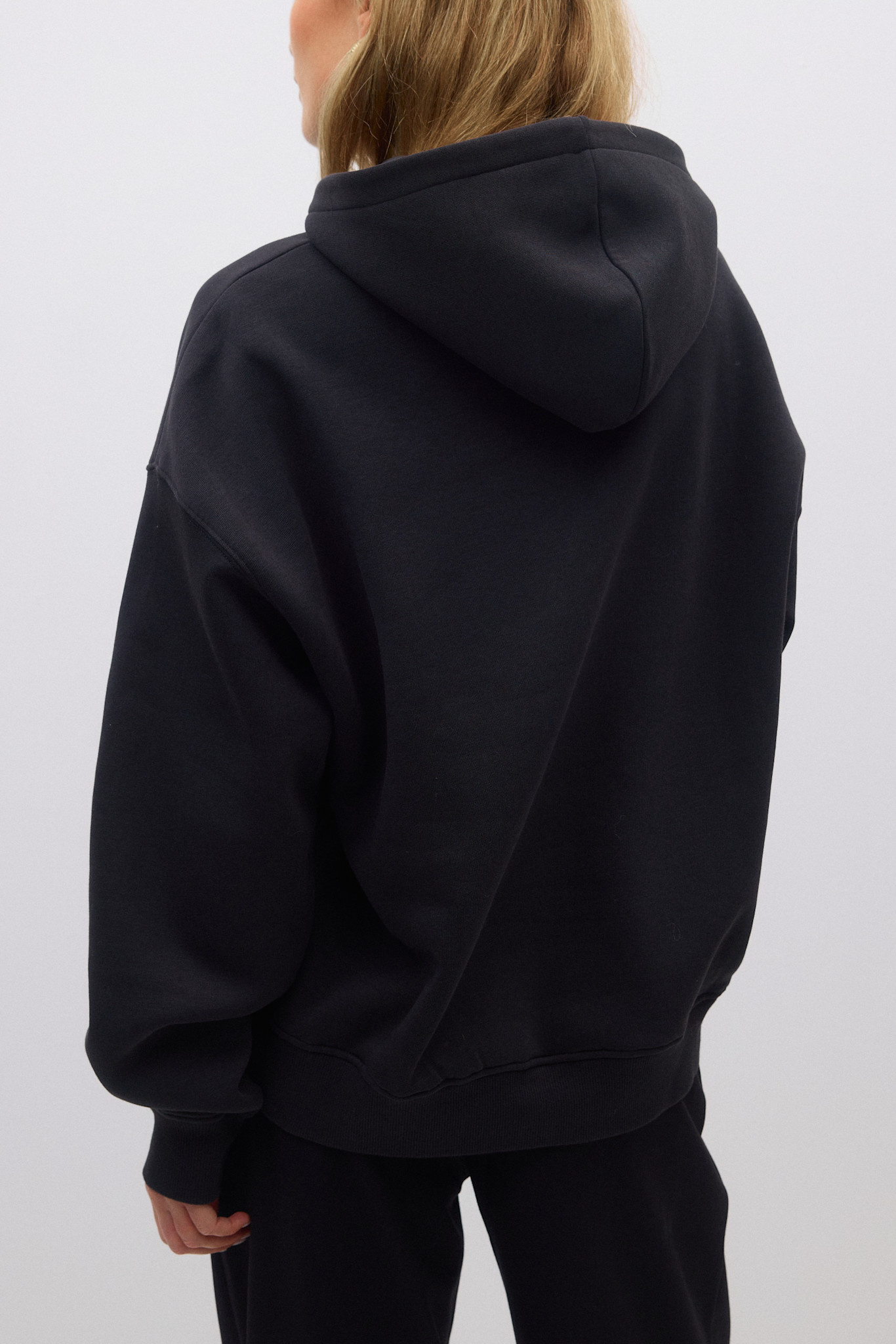 Oversized print hoodie 24946 Offblack