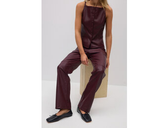 Straight pu trousers 25708 Burgundy (4670)