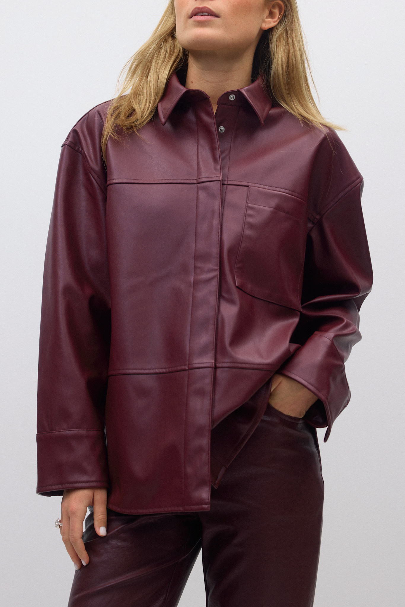 Pu shirt 25769 Burgundy (4670)