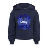 hooded sweater with ruffle 2532-7338-167 Dark blue