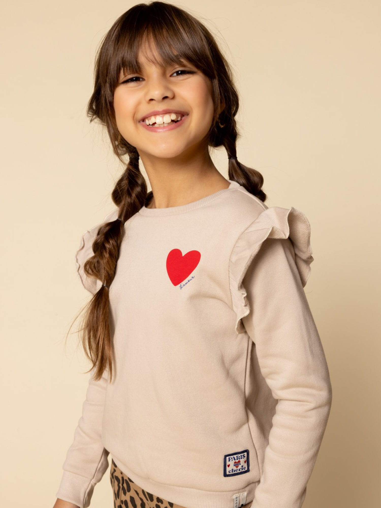 sweater with ruffles 2532-7307-032 soft sand