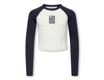 KOGBINA LIFE L/S O-NECK CONTRAST TOP JRS 15360859 Night Sky London/Cloud Dancer Body