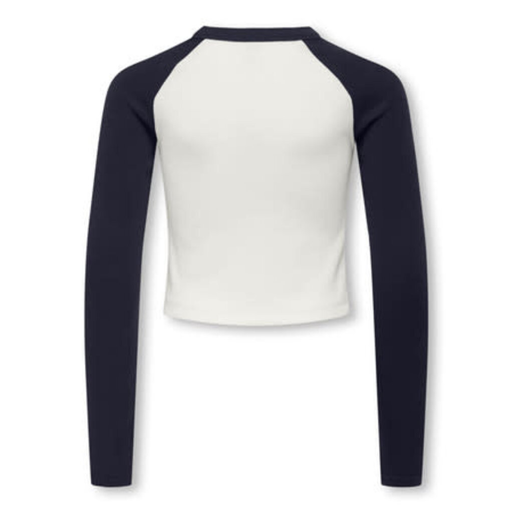 KIDS ONLY KOGBINA LIFE L/S O-NECK CONTRAST TOP JRS 15360859 Night Sky London/Cloud Dancer Body