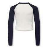 KOGBINA LIFE L/S O-NECK CONTRAST TOP JRS 15360859 Night Sky London/Cloud Dancer Body