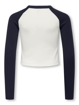 KOGBINA LIFE L/S O-NECK CONTRAST TOP JRS 15360859 Night Sky London/Cloud Dancer Body