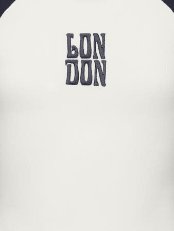 KOGBINA LIFE L/S O-NECK CONTRAST TOP JRS 15360859 Night Sky London/Cloud Dancer Body