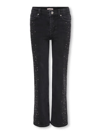 KOGJUICY HW RHINESTONE WIDE LEG DNM 15359782 Washed Black RHINESTONES