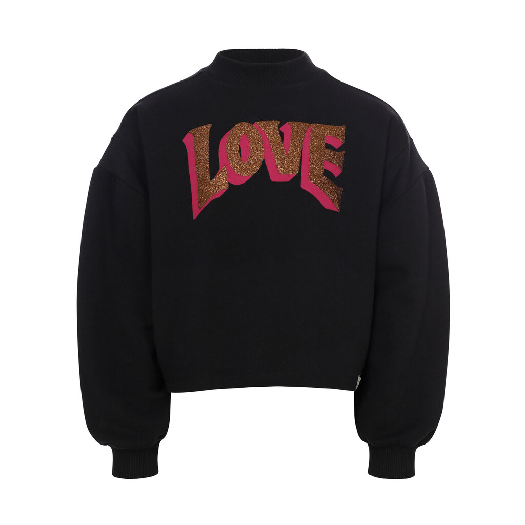 LOOXS sweater with ruffle 2533-7372-093 Pebble black