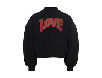 sweater with ruffle 2533-7372-093 Pebble black