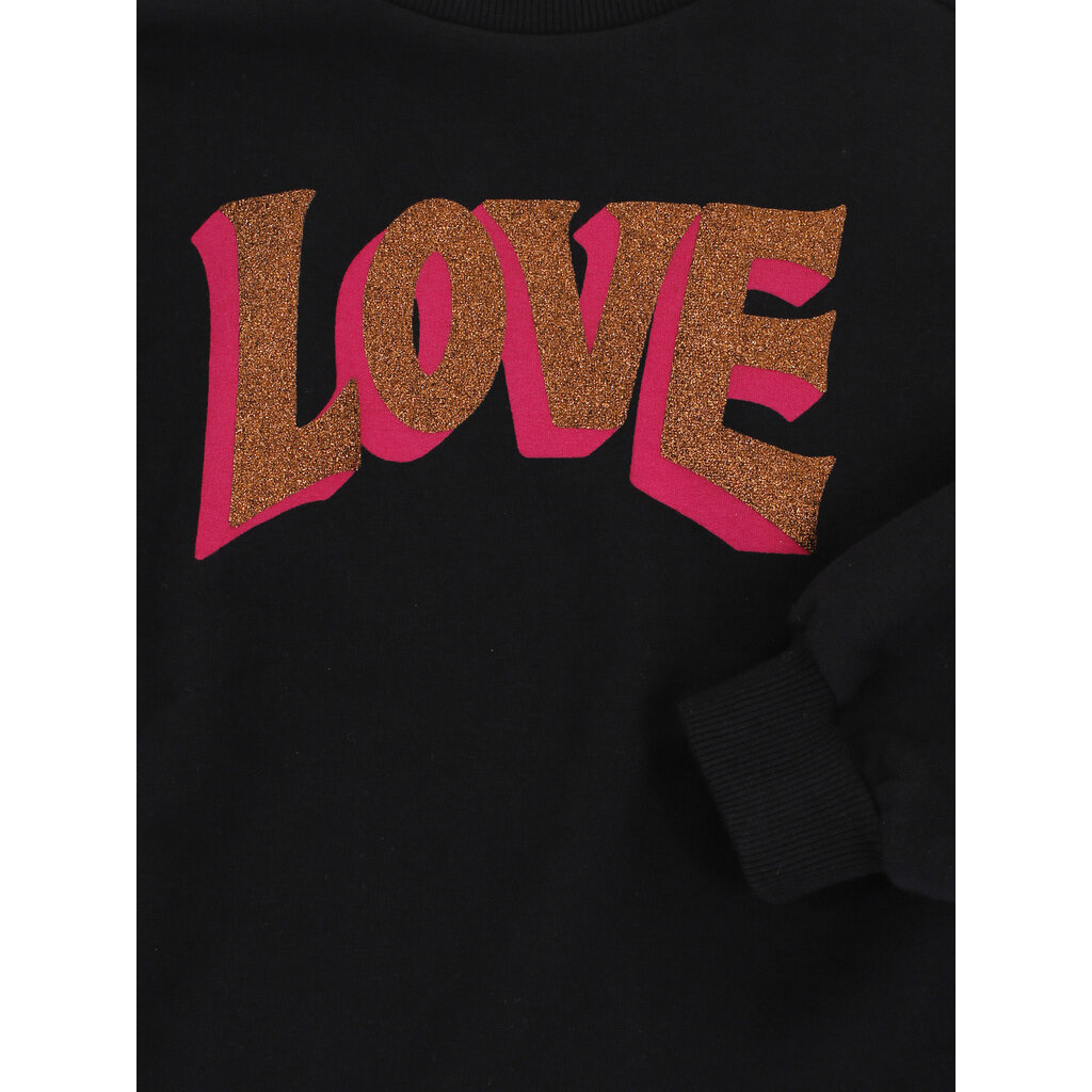 LOOXS sweater with ruffle 2533-7372-093 Pebble black