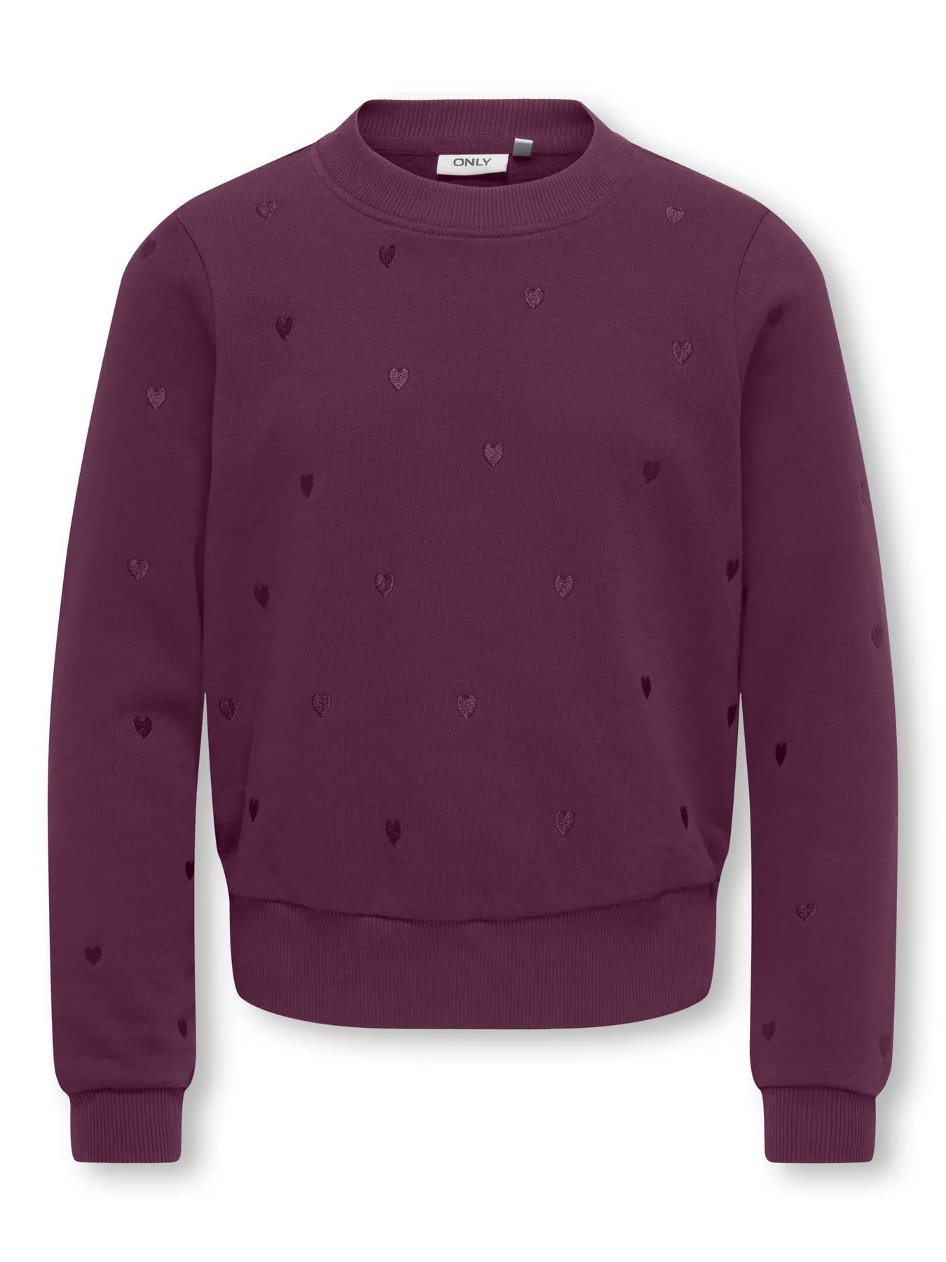 KOGATIKA L/S O-NECK EMB HEART SWT 15364584 Mauve Wine EMB hearts/Mauve Wine