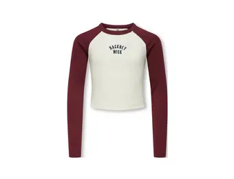 KOGBINA LIFE L/S O-NECK CONTRAST TOP JRS 15360859 Cabernet Hackney/Cloud Dancer Body