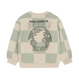 Oversized Sweater Check Print 920241 8406 Cool Mint
