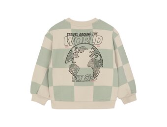 Oversized Sweater Check Print 920241 8406 Cool Mint