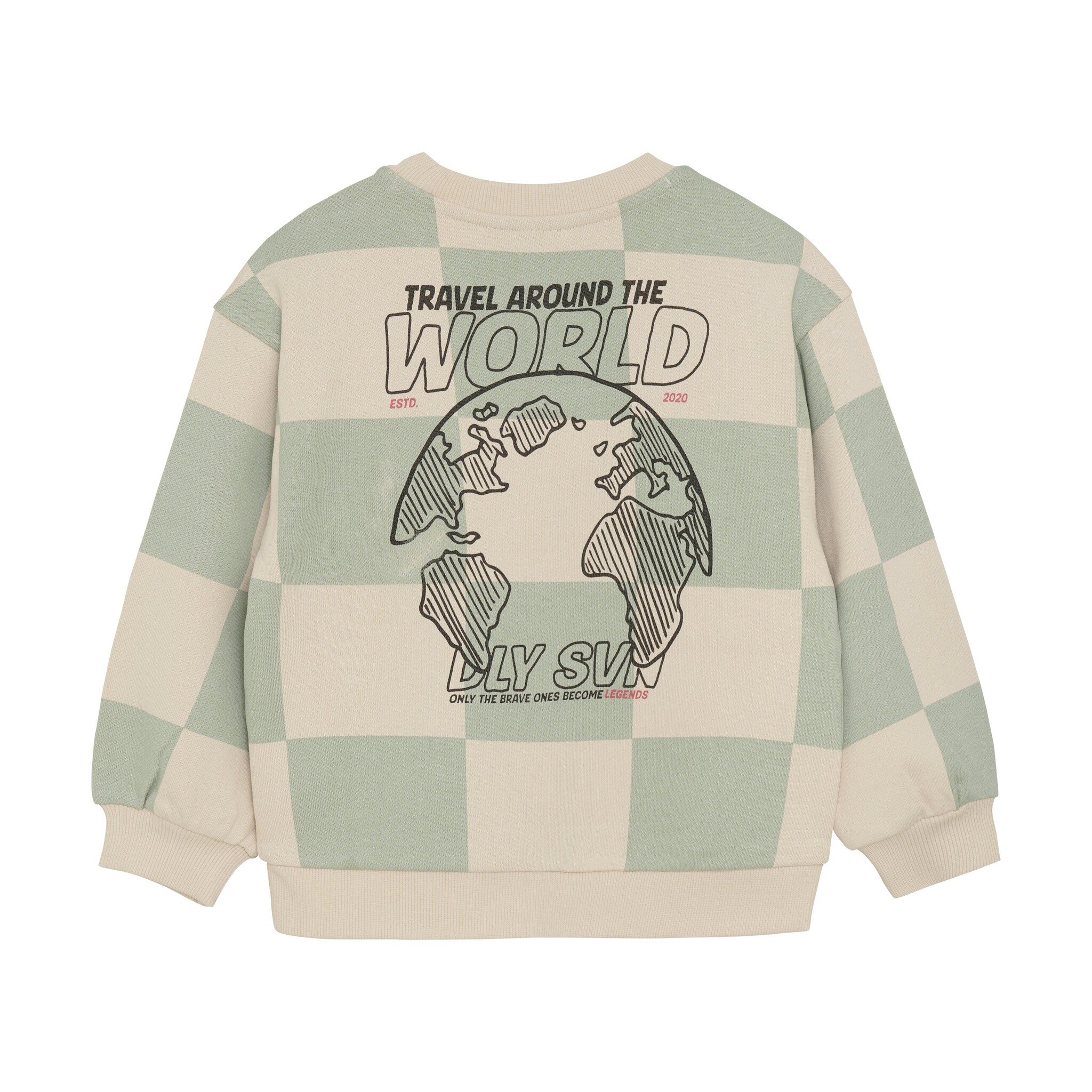 Oversized Sweater Check Print 920241 8406 Cool Mint