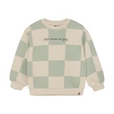 Oversized Sweater Check Print 920241 8406 Cool Mint