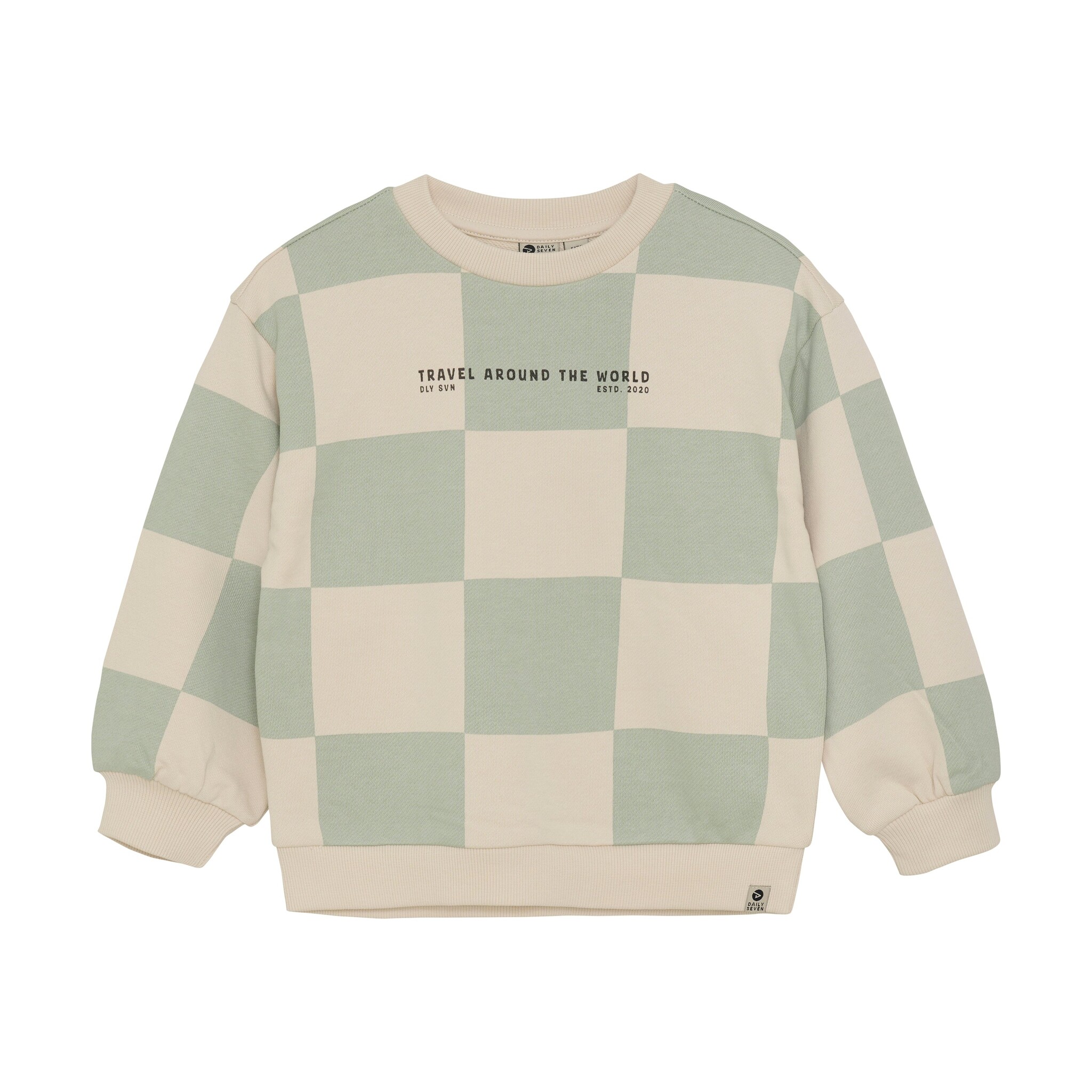 Oversized Sweater Check Print 920241 8406 Cool Mint